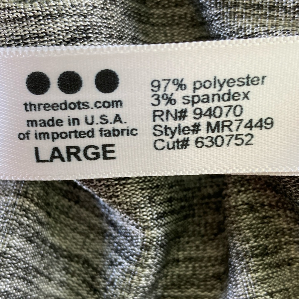 Three Dots Foil Printed Silver Open Front Shawl Collar Cardigan (Size L) - Picture 13 of 14